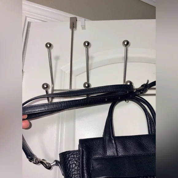 Coach Mini Riley Satchel Black Pebbled Leather Crossbody Bag 27923 - Picture 8 of 16